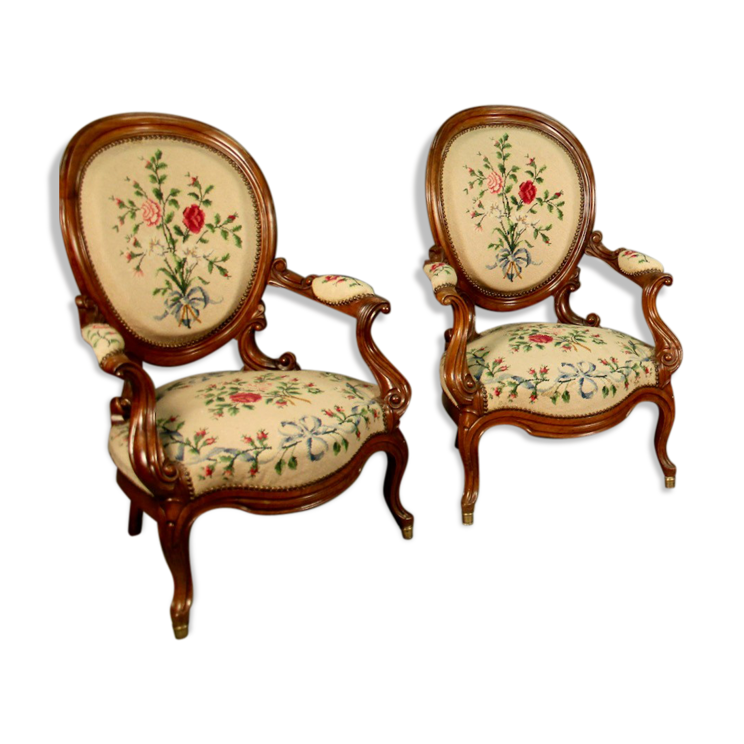 Pair Of Tapestry Chairs at The Small Point 19th