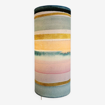 Table tube lamp, watercolor striped print