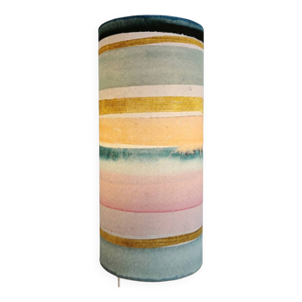 Table tube lamp, watercolor striped print