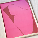 Pink female body art print