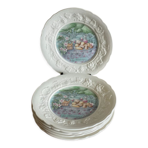 6 assiettes à fromage Gien MP