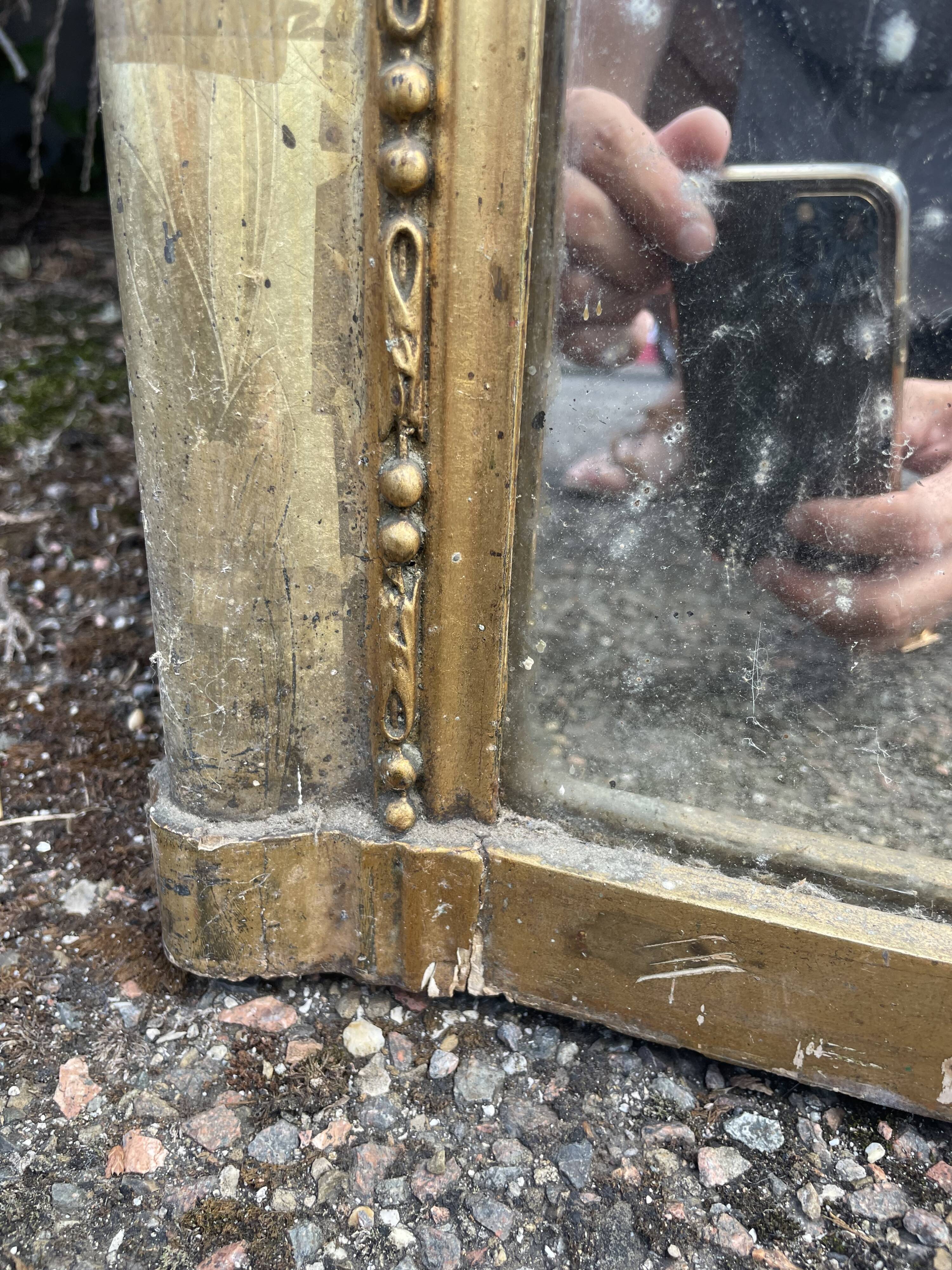 Louis Philippe period mirror with 19th gold leaf