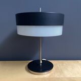 Table lamp in black metal and white glass, by Kamenicky Senov 1960s