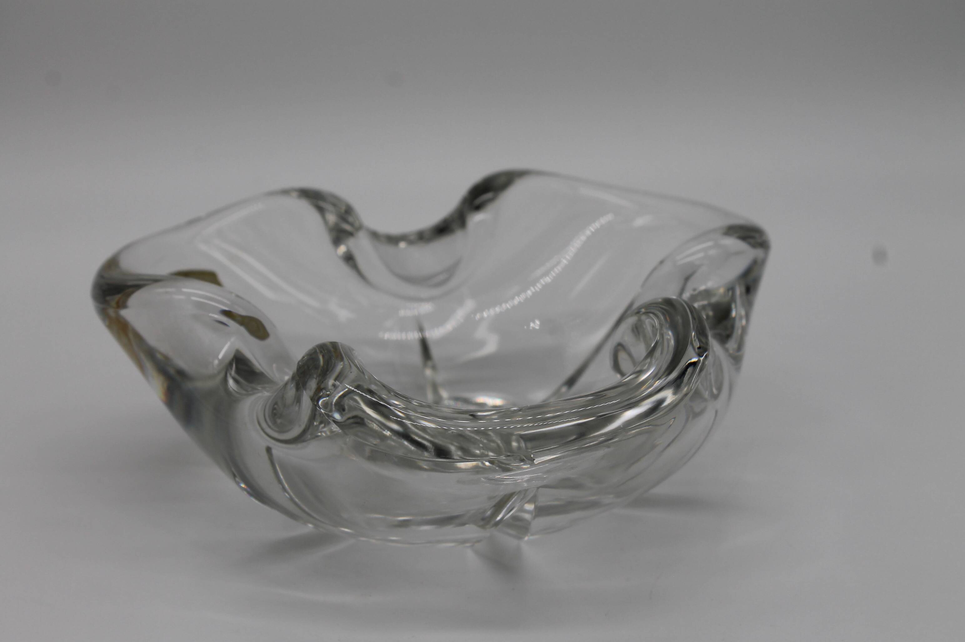 Cendrier ou vide-poche en cristal du Val Saint-Lambert