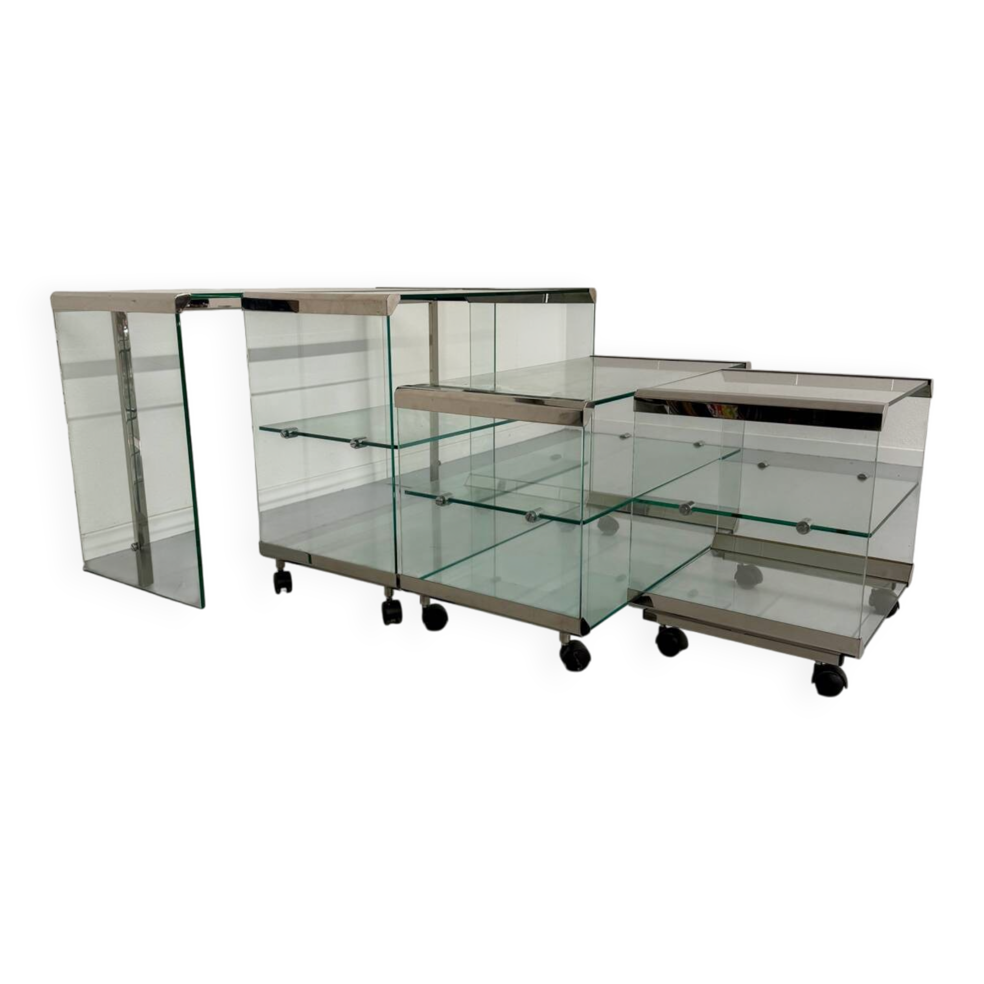 Italian design glass console storage unit by Gallotti & Radice An70