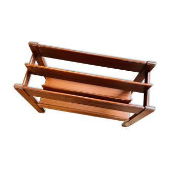 Guy rodgers magazine rack storage vintage retro mid century modern furniture teak danish design