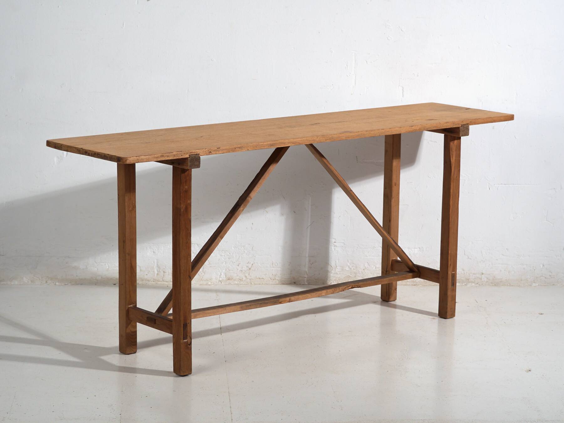 Antique Japanese work table in solid wood – wabi sabi console – Taishō–Showa period (c. 1910–1950)
