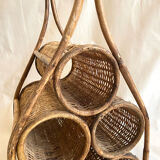 Rattan and wicker bottle holder