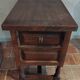 Antique wooden side table with 2 vintage drawers