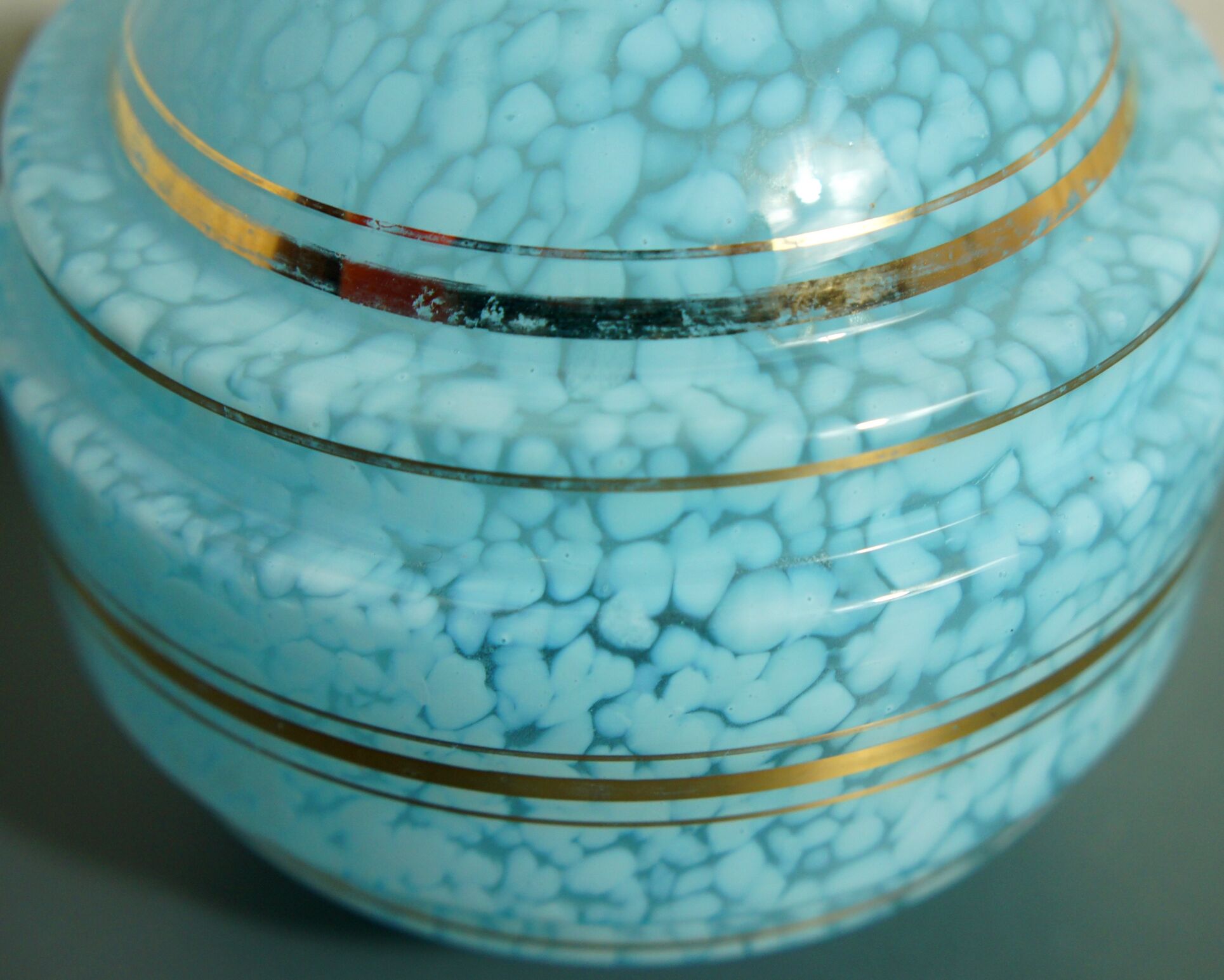 Blue Clichy glass lampshade - gold