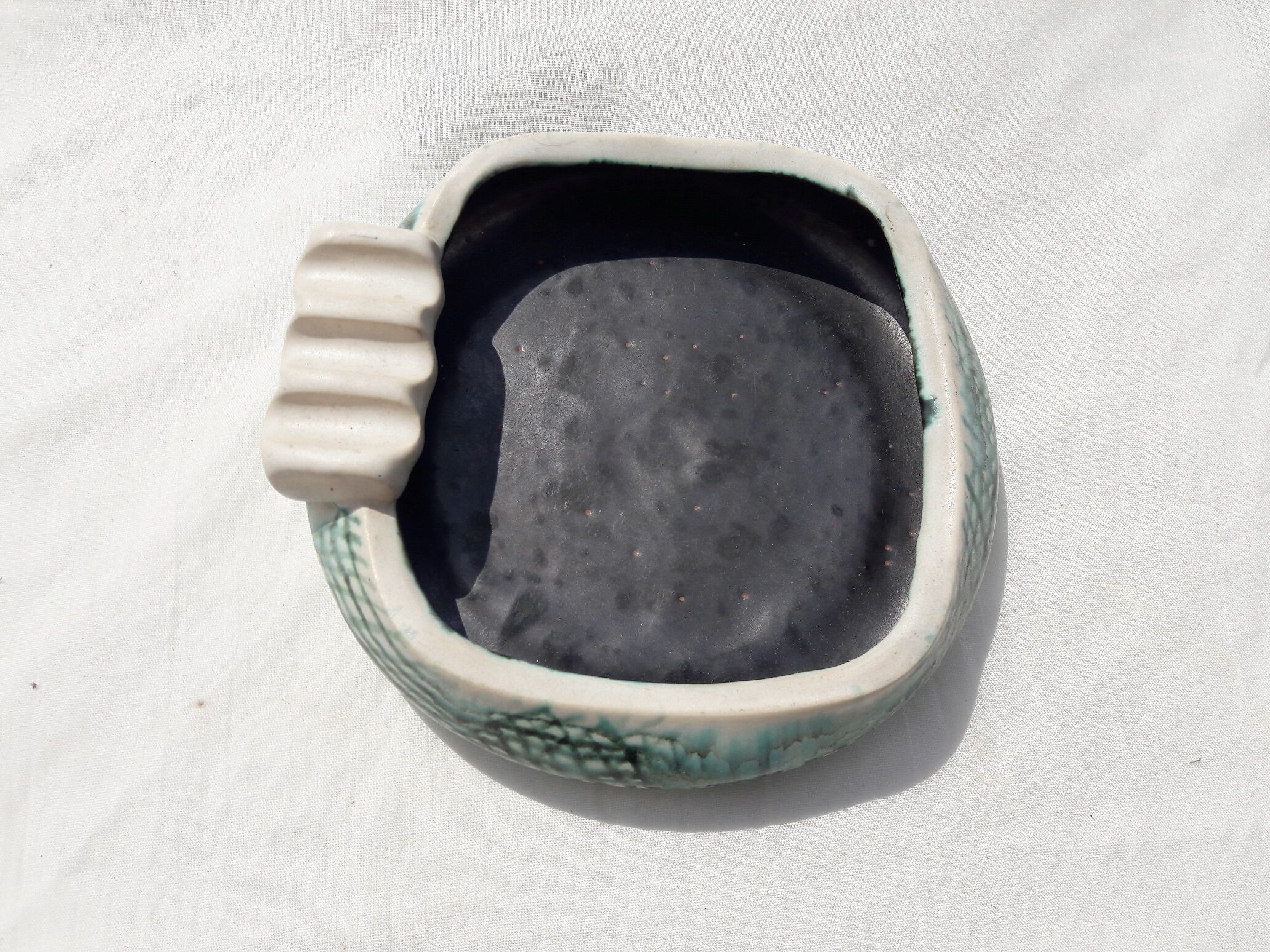 Ceramic ashtray signed