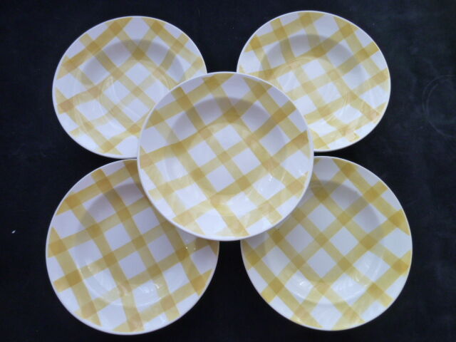Set de 5 assiettes creuses Orchies moulin des loups  Modèle nappe jaune