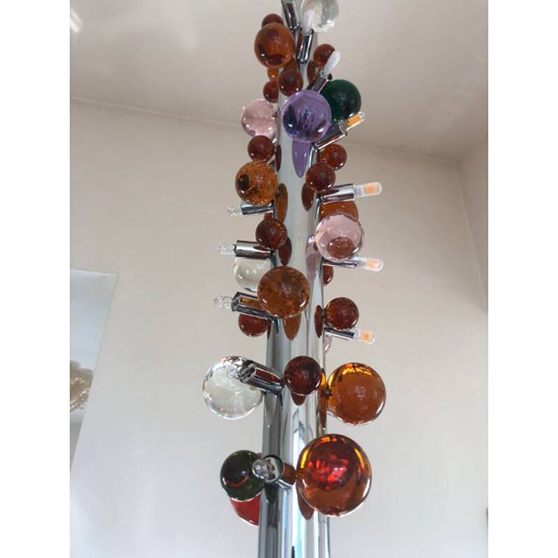 Contemporary Multicolor “Cactus” Murano Glass Sputnik Chandelier