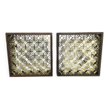 Paire d'appliques cadre en bois, Odreco