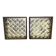 Pair of wooden frame wall lights, Odreco