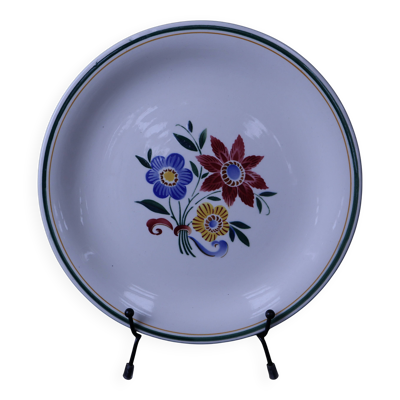 Assiette plate sur pied Sarreguemines ''Dole