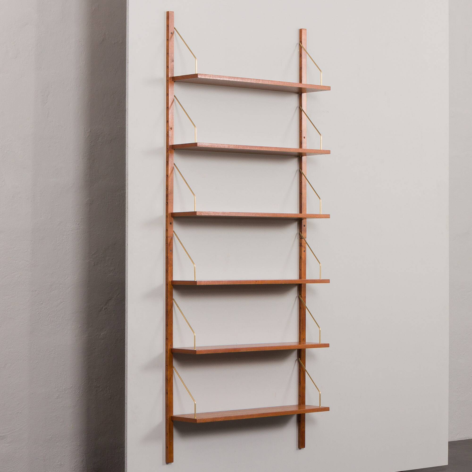 Set of 6 mid century modern renovated teak shelves