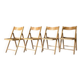 4 chaises pliantes en bois pour Habitat, 1980