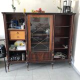 Marquetry display cabinet