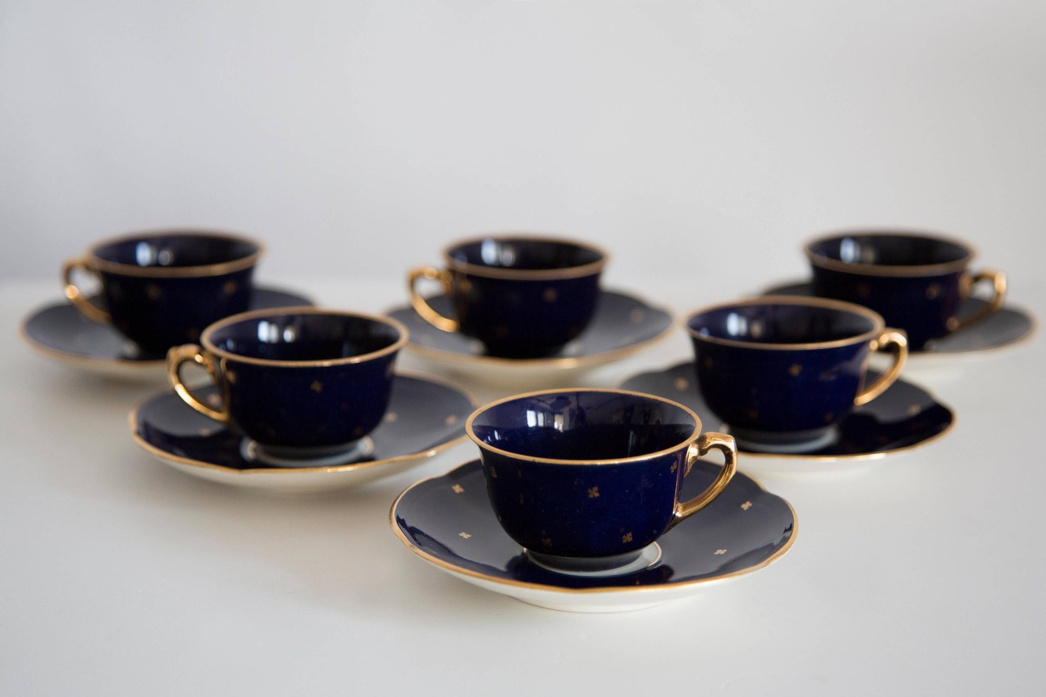 Painted porcelain tea and coffee service, mid-20th century, Poland, 1960.