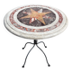 Round marble table with marble inlay