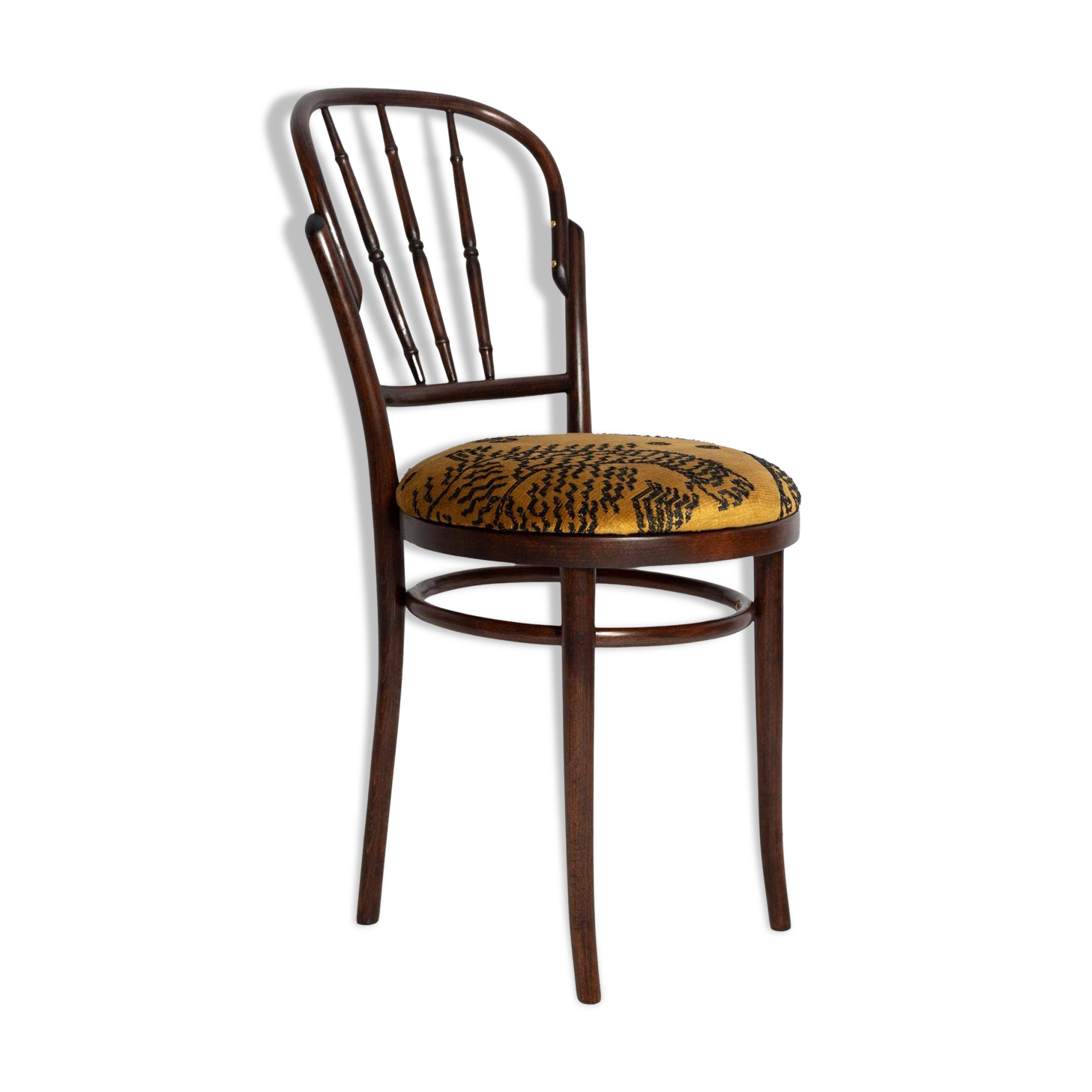 Vintage beige velvet chair Tiger Dedar, Fameg factory, Poland, 1960s