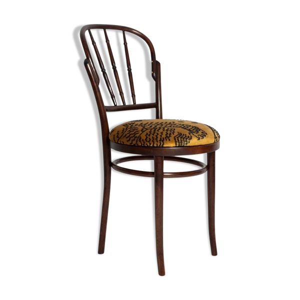 Chaise vintage en velours beige Tiger Dedar, usine Fameg, Pologne, 1960s