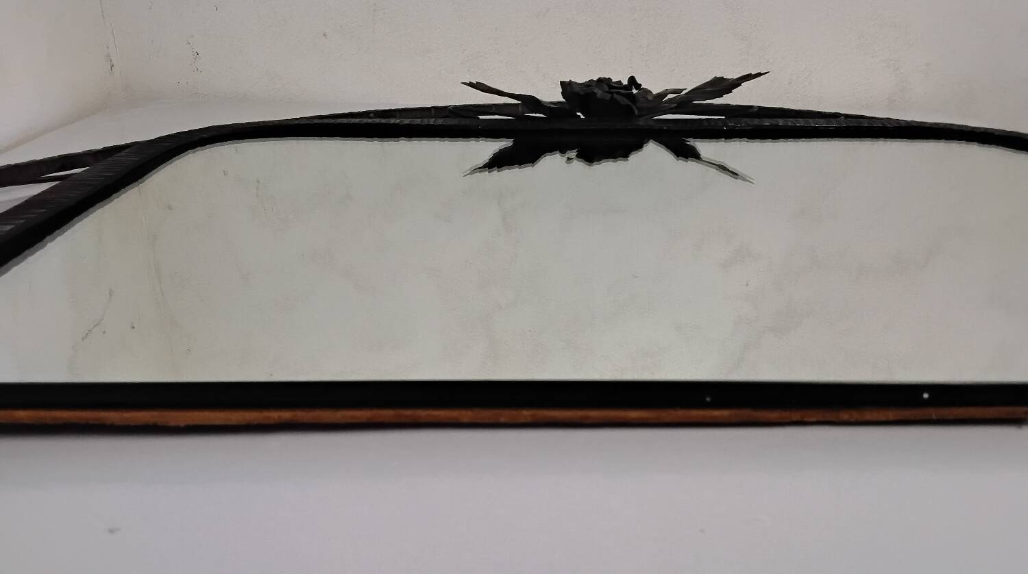 Art deco wrought iron wall mirror