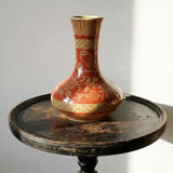 20th century Chinese vase, hand-painted ceramic in an unusual red hue.