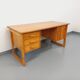 Vintage sled leg pine executive desk from the 60s-70s