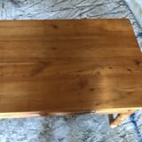 Louis Philippe style table / desk with 3 drawers in solid cherry wood and turned base