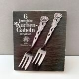 Set de 6 fourchettes à gâteau Hildesheim Rose plaqué argent