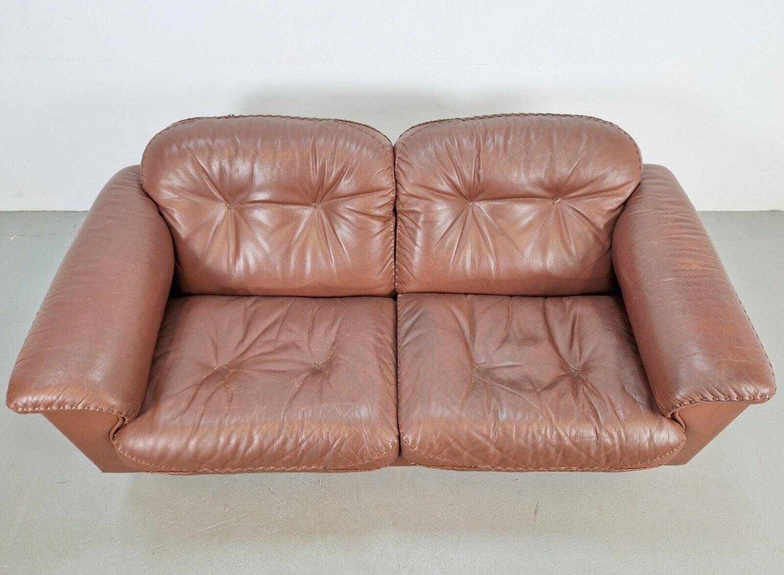 DS101 Two-Seater Sofa in Leather from de Sede, 1970s