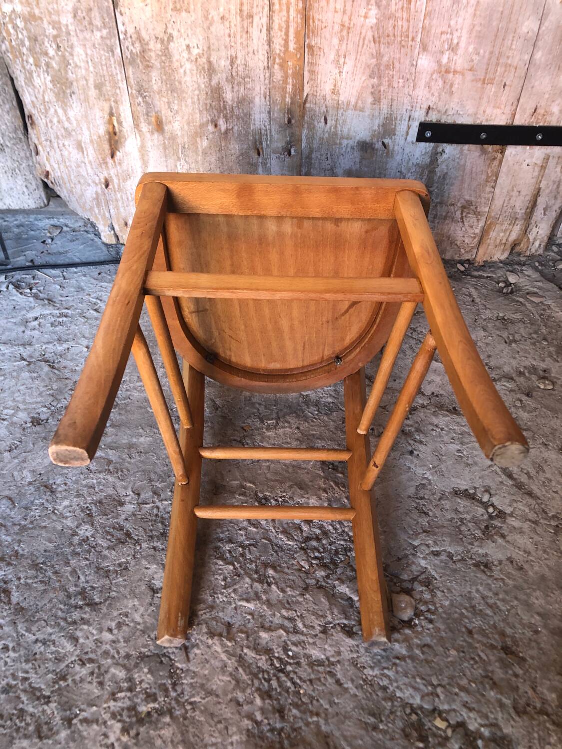 Ancienne chaise bistrot style luterma bois clair vintage #a567