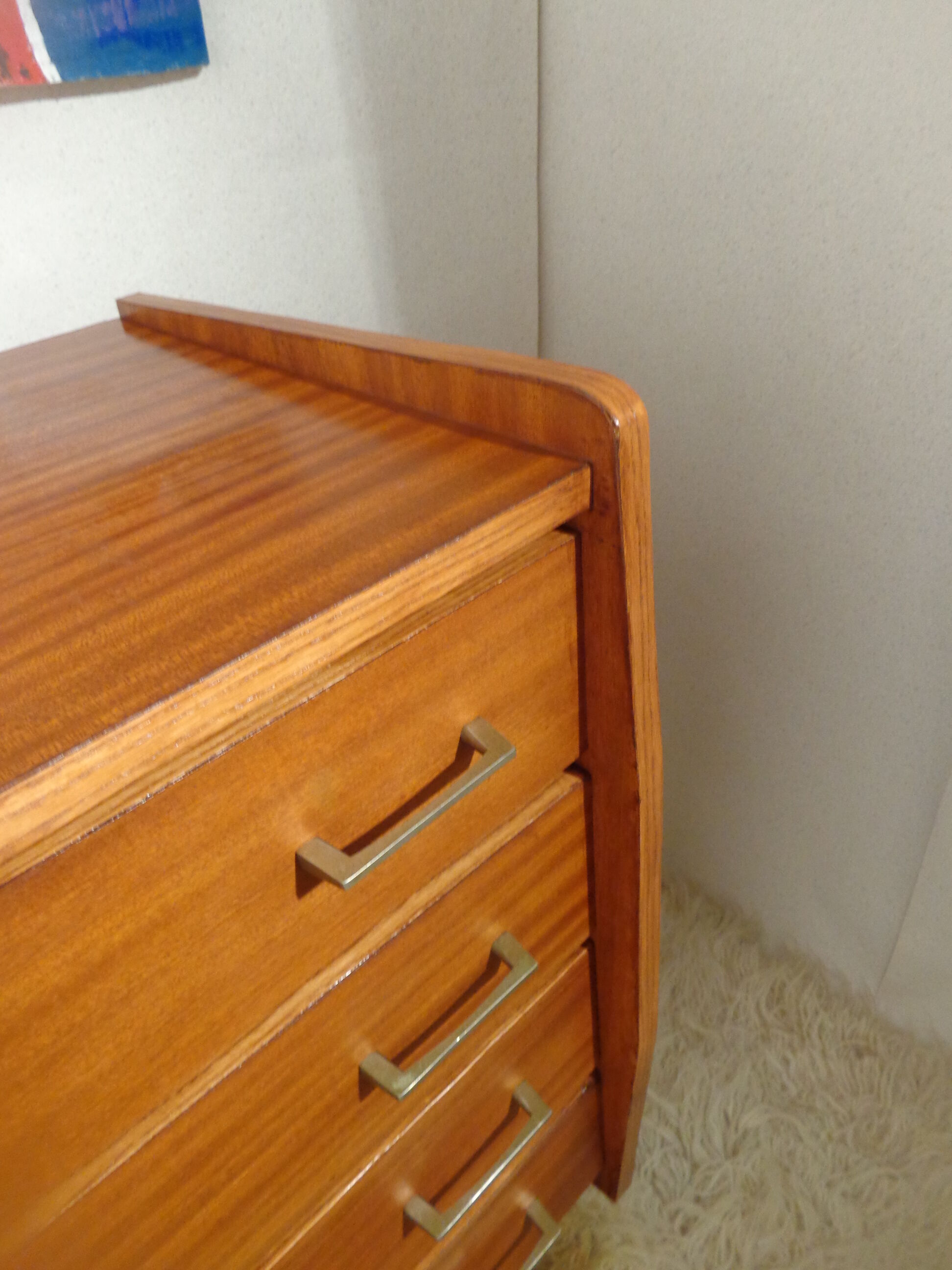 Scandinavian vintage dresser from the 60s teak feet compass