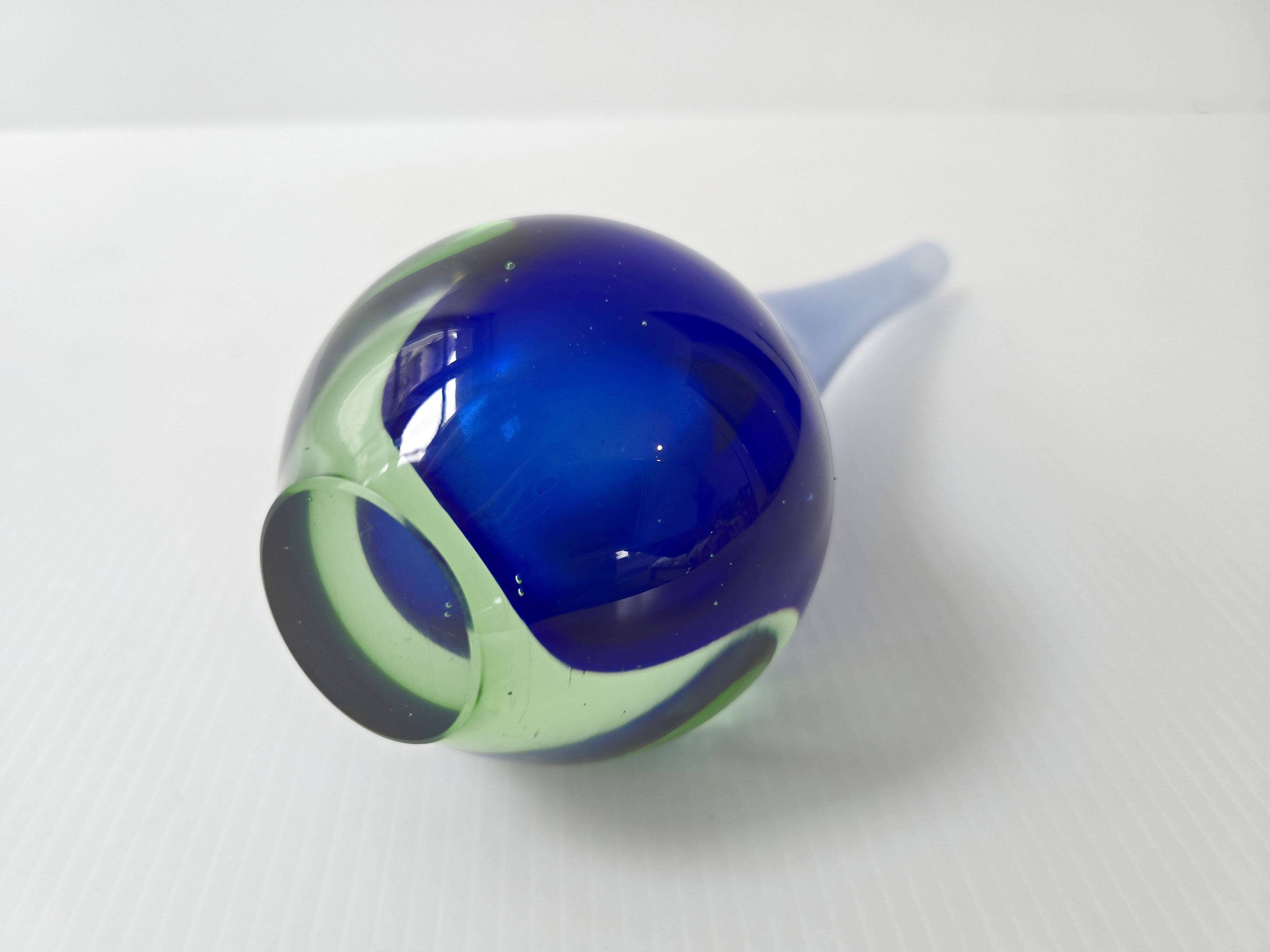 Vase soliflore en verre de Murano Sommerso 1960