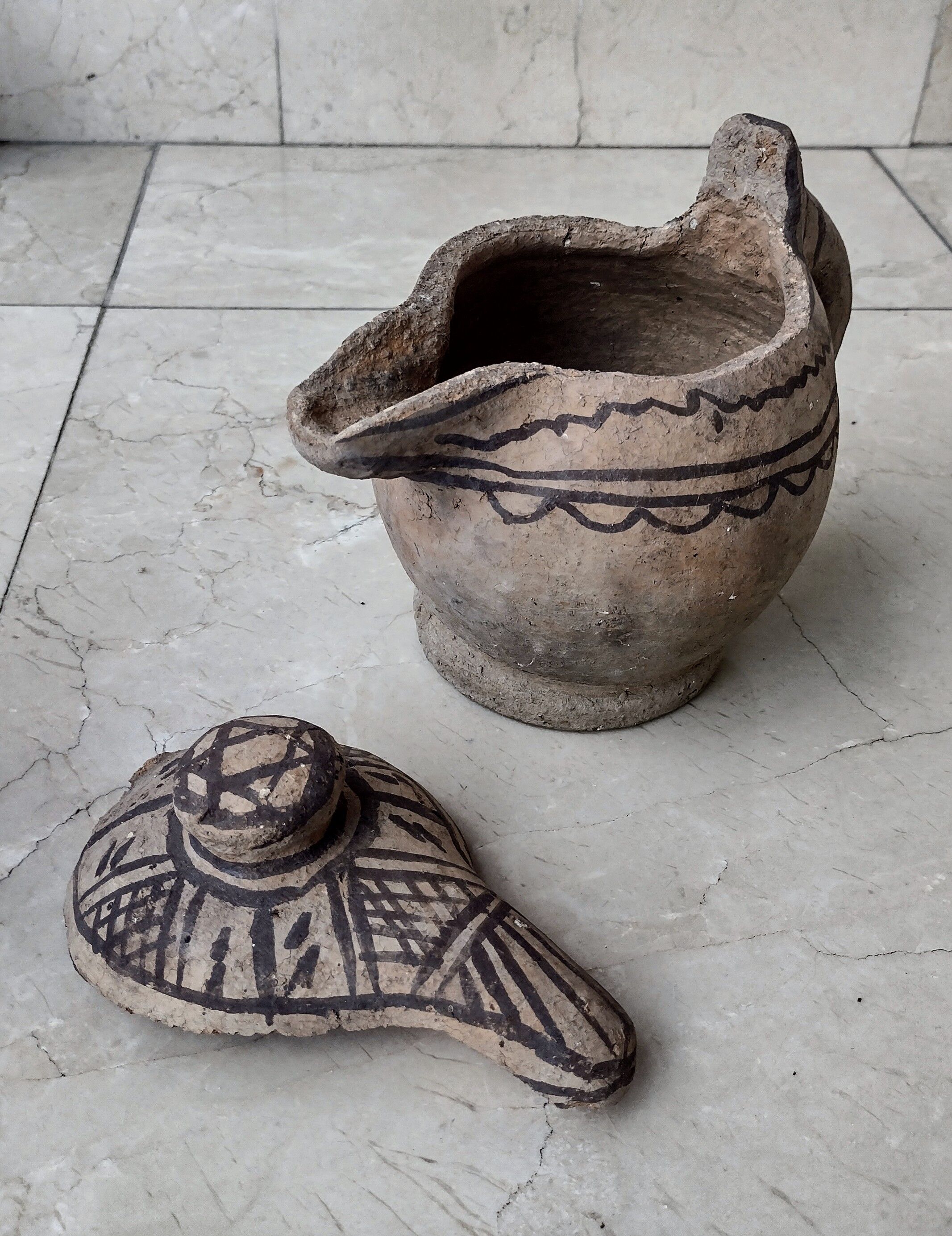 Berber earthenwear milk jug