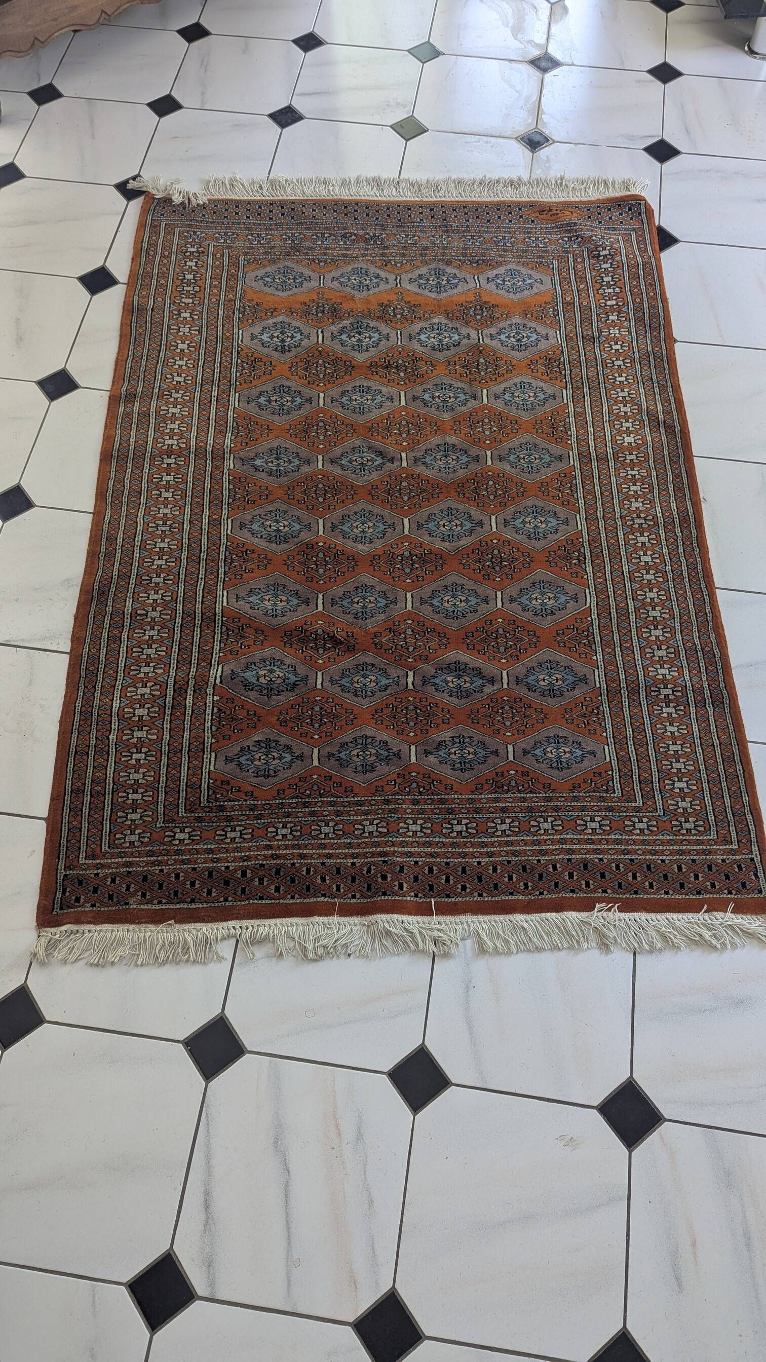 Handmade Oriental Boukhara Rug – Vintage / Bohemian Style – 130 x 195 cm