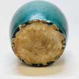 Antique Chinese Ginger Pot 1900 Green Blue Turquoise Enameled Ceramic