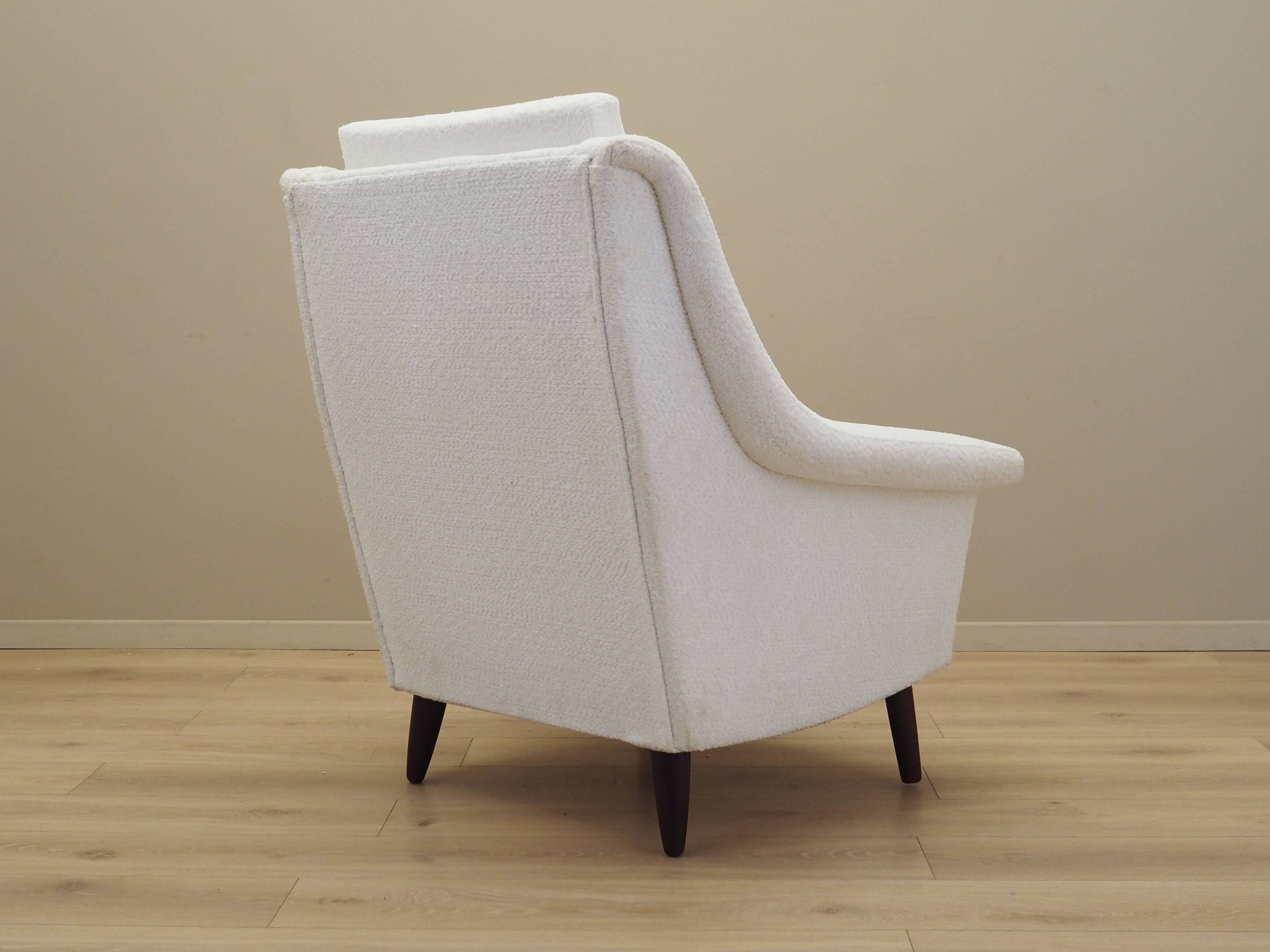 White armchair, Danish design, 1970s, production: Denmark