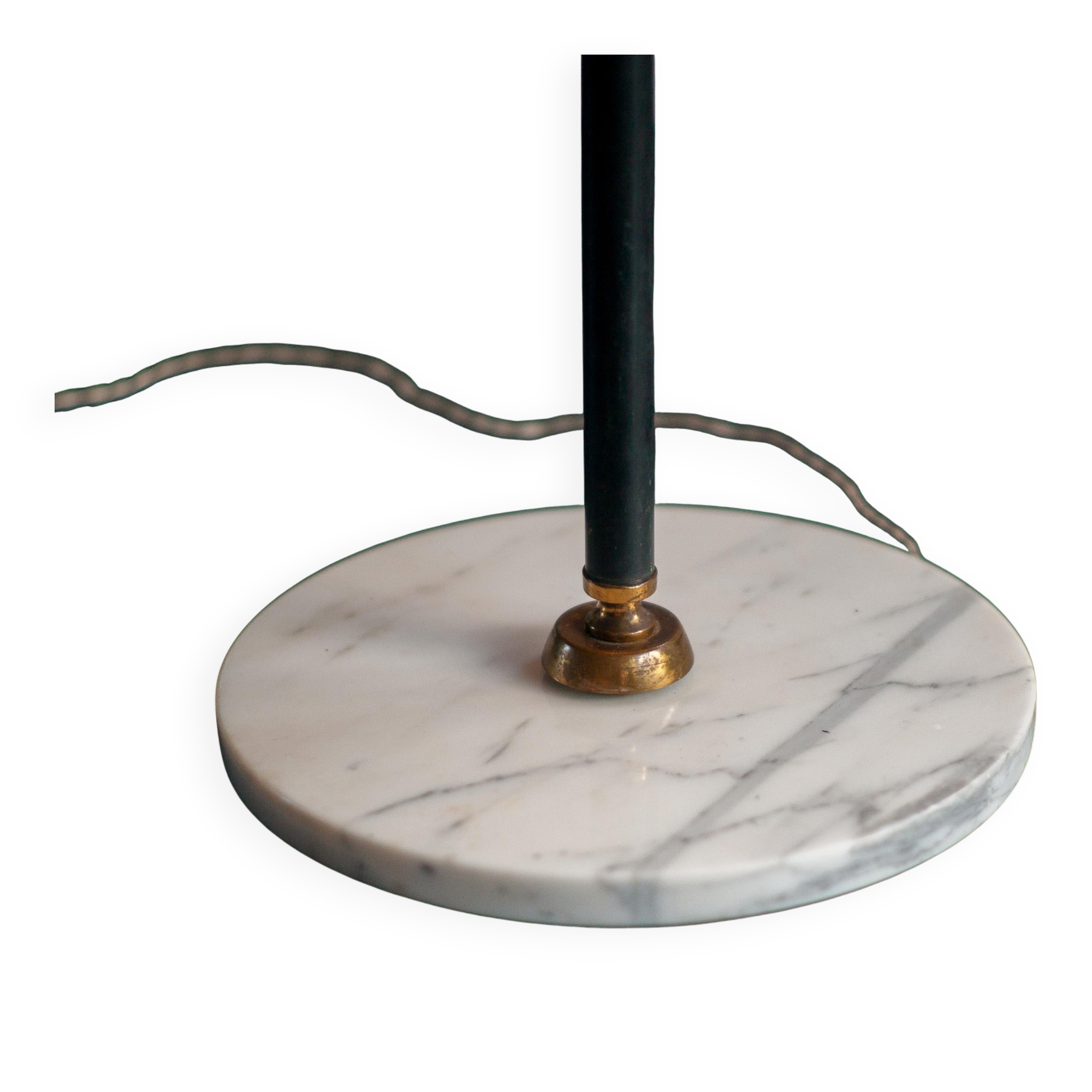 Arredoluce floor lamp in polished brass and Carrara marble, 1960s