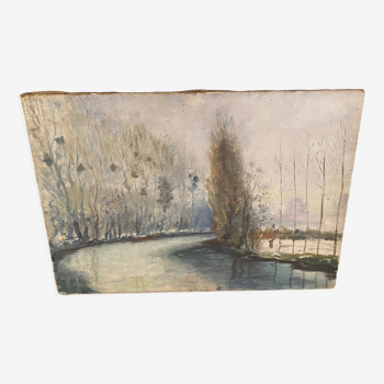 Canvas 'Winter River' 1950s