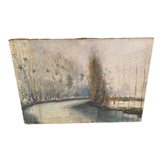 Canvas 'Winter River' 1950s