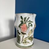 Large vintage ceramic vase by Thiry Albert | Floral decoration in r