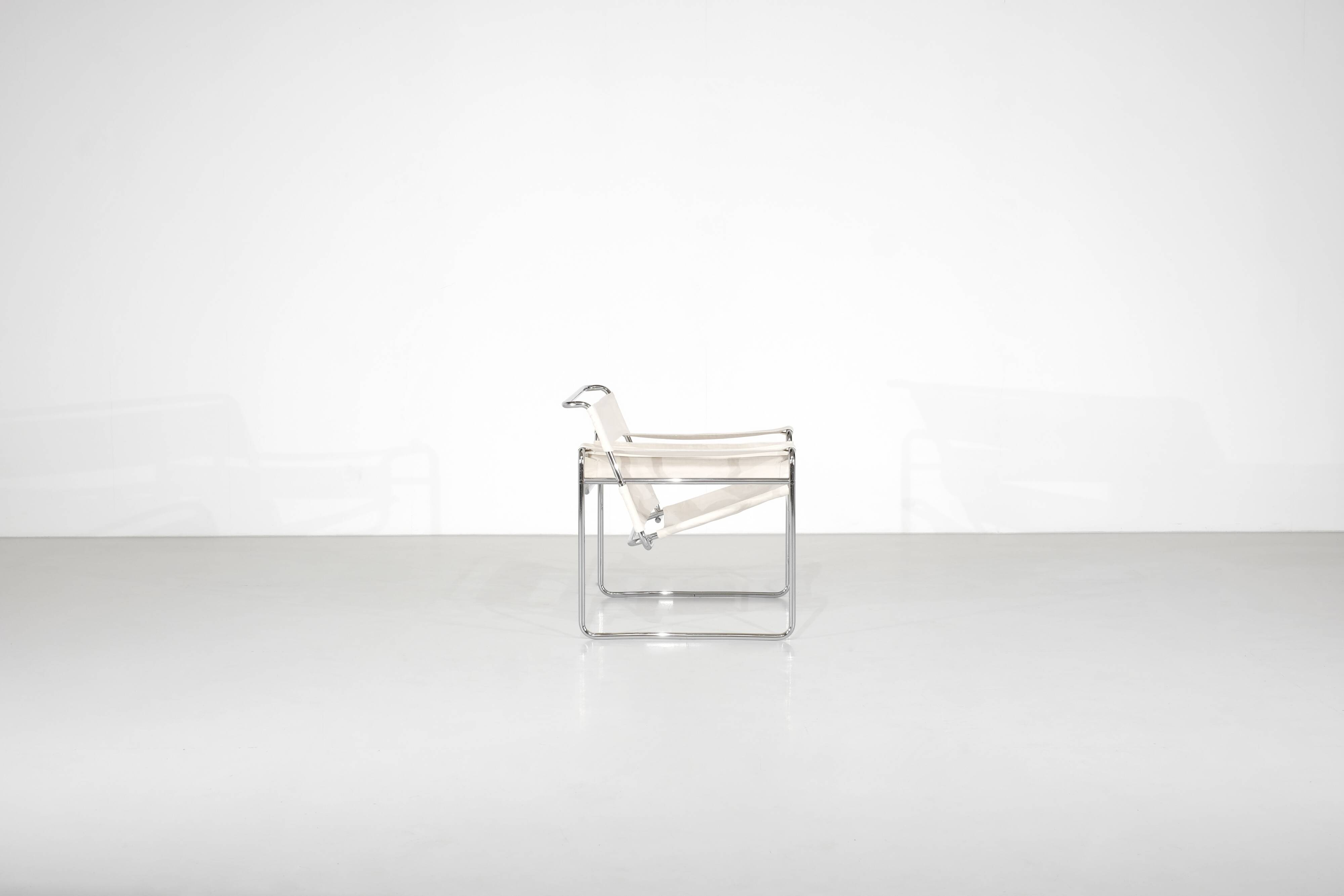 "B3 Wassily" armchair in fabric by Marcel Breuer for Bononia, Italy