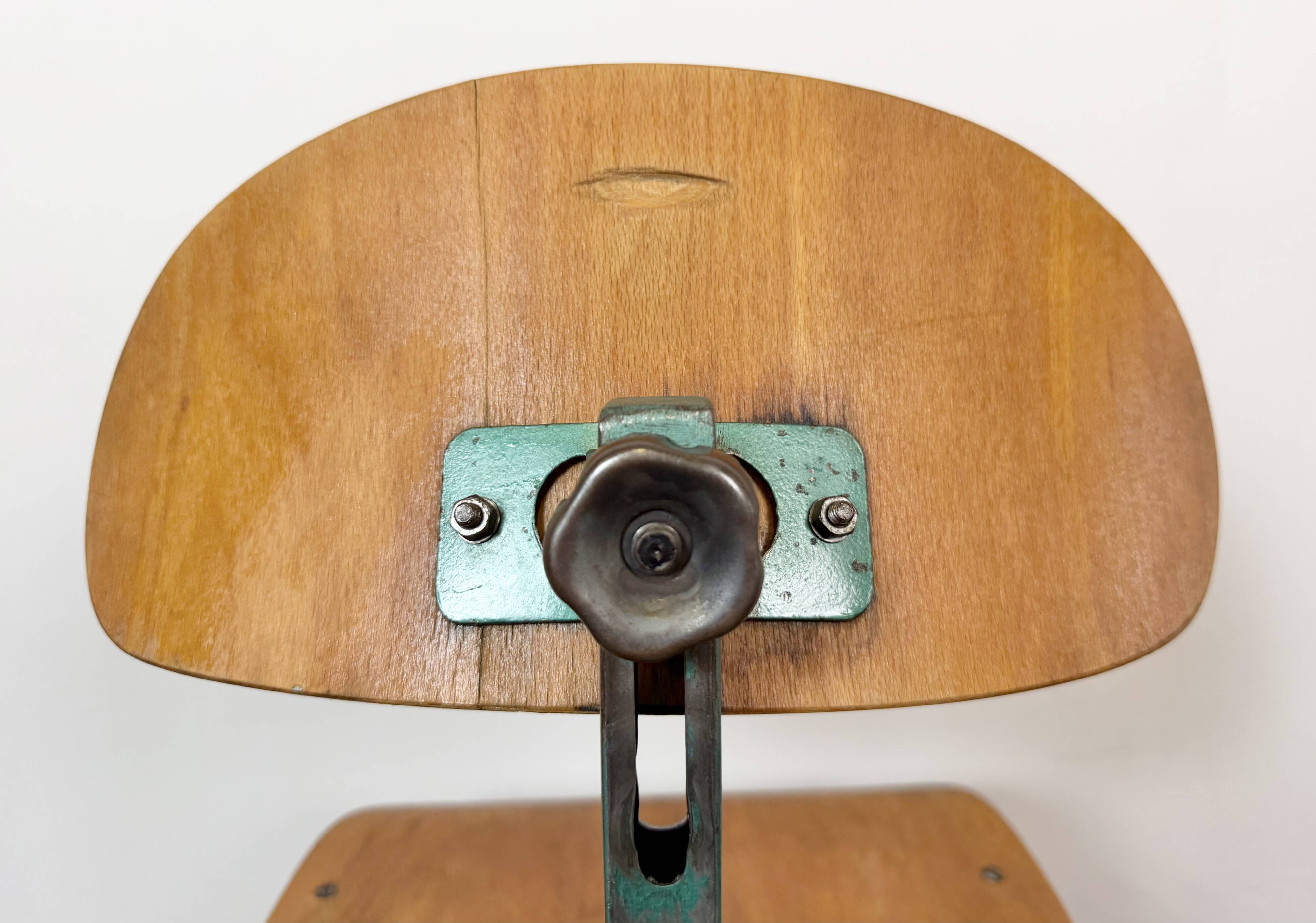 Dark Green Industrial Workshop Chair, 1950s