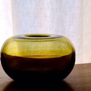 Blown glass ball vase by Claude Morin, Dieulefit France 1979