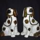Pair of earthenware dogs (cavalier king charles)