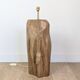 Brutalist oak sculpture lamp