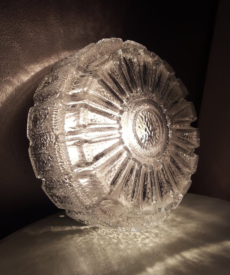 Vintage glass ceiling light from the 1960s